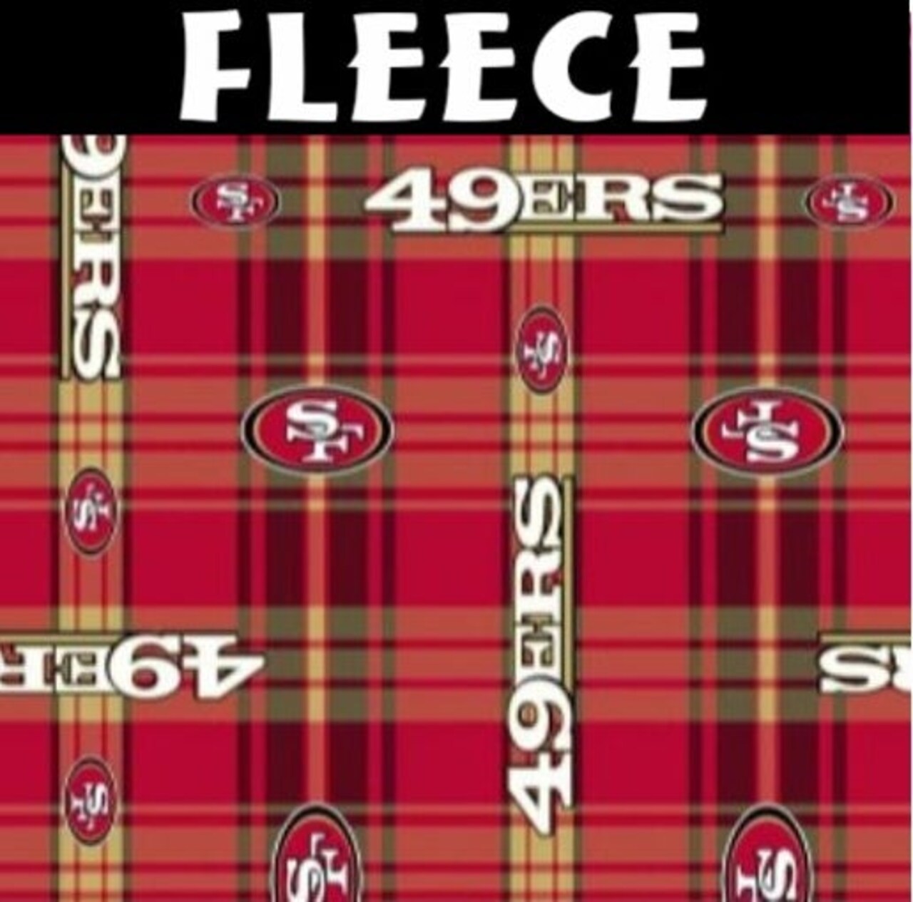 Licensed NFL San Francisco 49ers Plaid Fleece 70405 Fabric by the Yard